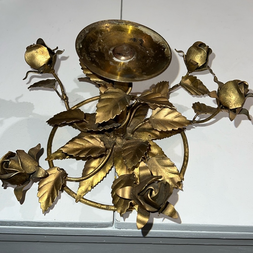 Vintage rose candle holder